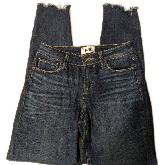 Paige Verdugo Ankle jeans in Barton Distressed wash, raw hem, size 25 - Picture 2 of 11